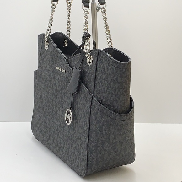 MICHAEL KORS LARGE X CHAIN LOGO SHOULDER BAG - Picture 5 of 16